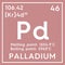 Palladium. Transition metals. Chemical Element of Mendeleev\\\'s Periodic Table.. 3D illustration