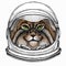 Pallass cat. Vector portrait, wild cat head, wild cat face. Astronaut animal. Vector portrait. Cosmos and Spaceman