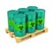 Pallet of Biohazard Barrels Isolated