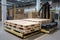 palletizing robot, with finished pallet ready for shipment