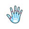 Palm arthritis line color icon. Inflammation joint. Sign for web page, mobile app, button, logo. Editable stroke