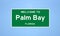 Palm Bay, Florida city limit sign. Town sign from the USA.