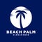 Palm Beach Logo. Summer holidays design elements.Retro and vintage templates. Labels, Badges,emblem,vector