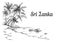 Palm Beach Sri Lanka island hand drawn. Sri Lanka sketch vector illustration