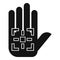 Palm biometric authentication icon, simple style