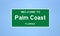 Palm Coast, Florida city limit sign. Town sign from the USA.