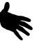 Palm gesture stencil - hand with spread fingers. Signs and symbols. Vector illustration of emotional expressions with gestures.