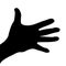 Palm gesture stencil - raised hand with spread fingers. Signs and symbols. Vector illustration of emotional expressions with