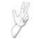 Palm hand number three gesture vector illustration