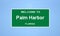 Palm Harbor, Florida city limit sign. Town sign from the USA.