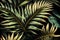 Palm Leaf Pattern, Lush Jungle Background, Exotic Tropic Foliage, Palm Leaves, Abstract Generative AI Illustration