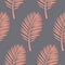 Palm leaf seamless pattern, carved tropical leaf paw, vector