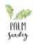 Palm leafs icon. Vector illustration for the Christian holiday Palm Sunday