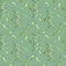 Palm leaves of acai tree watercolor seamless pattern isolated on blue. Green brunch of tropical palm, exotic leaf hand