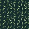 Palm leaves of acai tree watercolor seamless pattern isolated on dark. Green brunch of tropical palm, exotic leaf hand