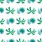 Palm Leaves and Bushes Pattern Vector