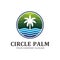 Palm logo with monoline style