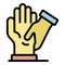 Palm massage icon color outline vector