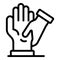 Palm massage icon, outline style