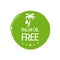 Palm oil free green icon. Organic food without saturated fats. Product free ingredient. Nutritious dietary, healthy