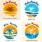 Palm paradise logo set