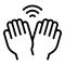 Palm password icon outline vector. Biometric recognition