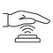 Palm scan authentication icon, outline style