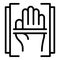 Palm scan icon outline vector. Fraud theft