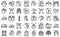 Palm scanning icons set outline vector. Biometric signature