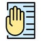 Palm scanning system icon vector flat