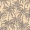 Palm seamless pattern. Leopard print. Repeated palm trees patern. Silhouette coconut tree. Animal spot background. Repeating