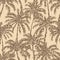 Palm seamless pattern. Leopard print. Repeated palm trees patern. Silhouette coconut tree. Animal spot modern background