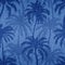 Palm seamless pattern. Repeated palm trees patern. Silhouette coconut tree. Denim beach background. Repeating tropical prints