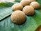 Palm sugar or coconut sugar or Jaggery On banana leaf Use flavored dishes or desserts