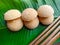 Palm sugar or coconut sugar or Jaggery On banana leaf Use flavored dishes or desserts