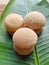 Palm sugar or coconut sugar or Jaggery On banana leaf Use flavored dishes or desserts