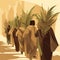 Palm Sunday: Commemorating Jesus& x27; Entry into Jerusalem with a Procession of Palm Fronds and Branches