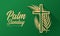 Palm sunday - hosana to the king gold cross crucifix sign with plam leaves around on green background vector design