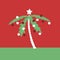 Palm tree as decorated tropic christmas tree