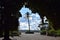 Palm Tree on the Balconata del Pincio in the Villa Borghese Park in Rome, Italy