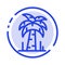 Palm, Tree, Brazil Blue Dotted Line Line Icon