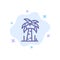 Palm, Tree, Brazil Blue Icon on Abstract Cloud Background