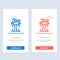 Palm, Tree, Brazil  Blue and Red Download and Buy Now web Widget Card Template