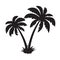 Palm tree coconut vector icon island logo dolphin character cartoon illustration symbol