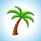 Palm tree colored design concept