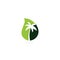 Palm tree drop shape concept logo design