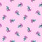 PALM TREE DUDE IN SUNGLASSES WITH PEACE SIGN SEAMLESS PATTERN PINK