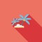Palm tree flat icon with long shadow