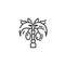 Palm tree with fruit flat outline icon of Egypt, concept silhouette