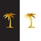 Palm tree golden vector logo design template